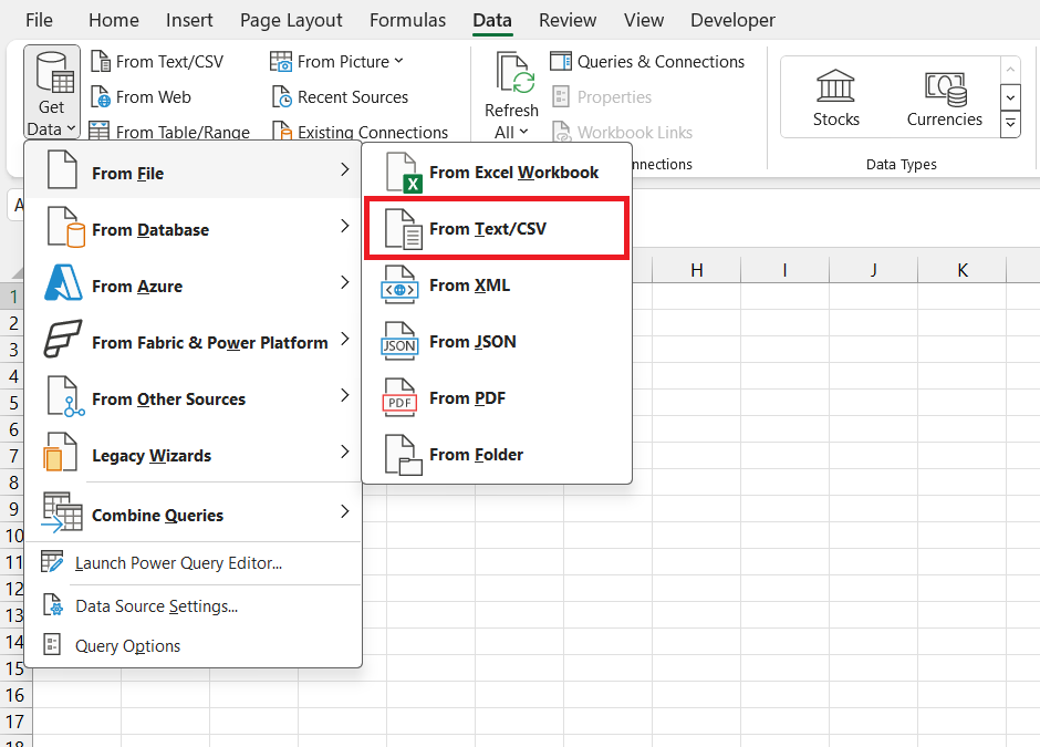 How to Open CSV File in Excel