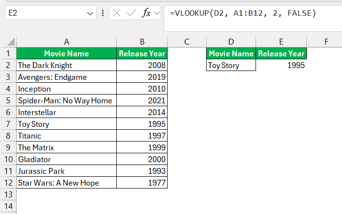 VLOOKUP Examples