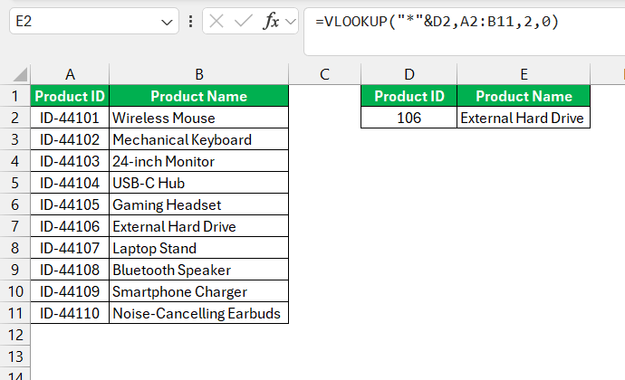 VLOOKUP Examples