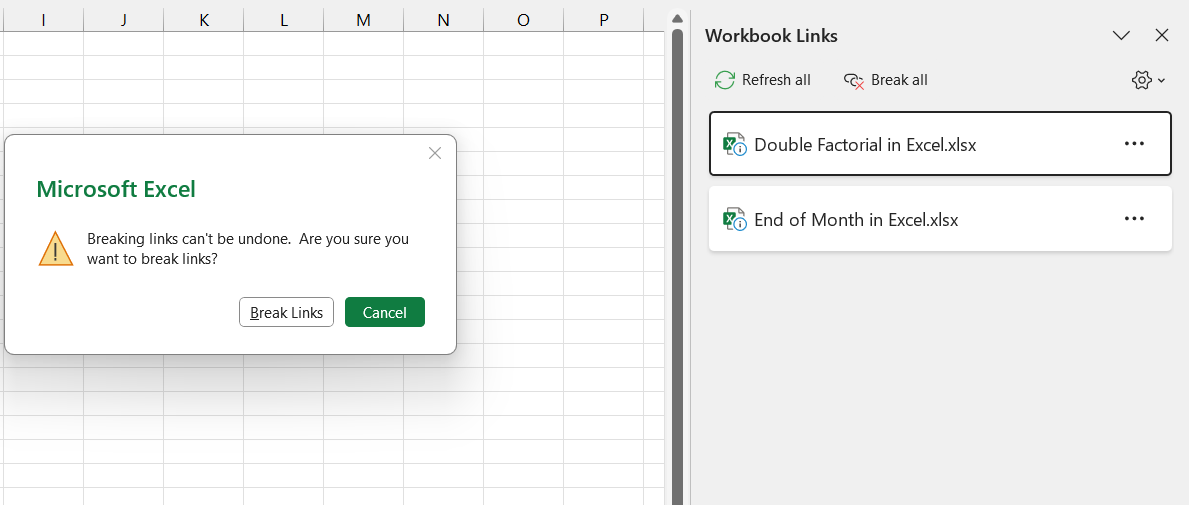 Break Links in Excel