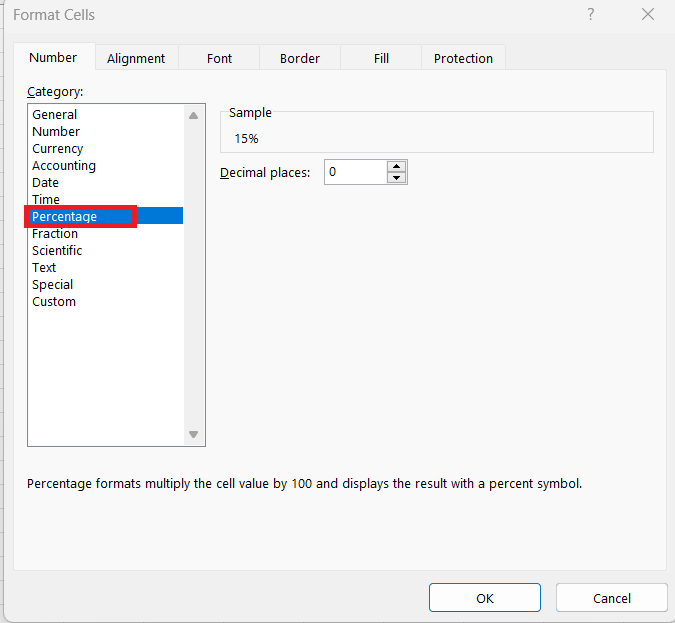 How to add percentage in excel