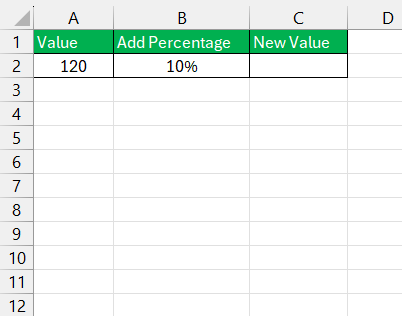 How to add percentage in excel