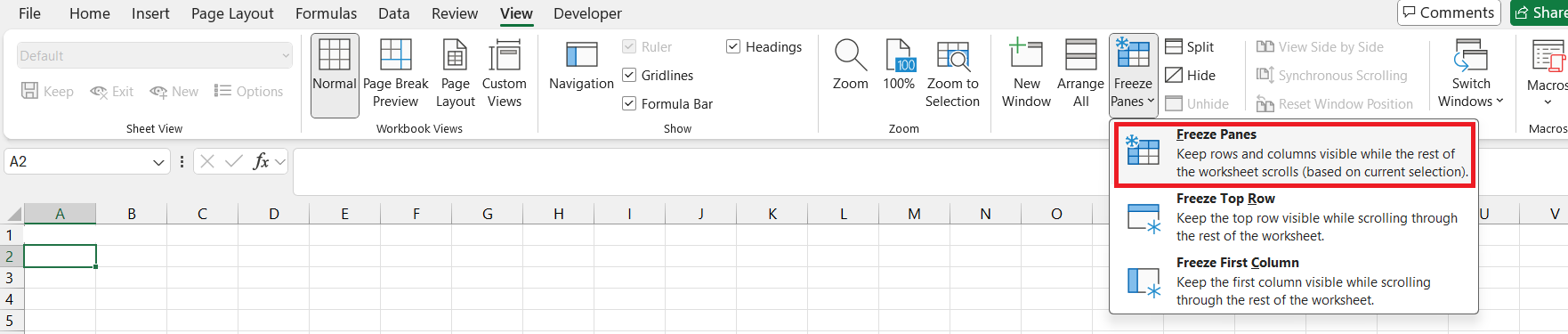 Excel Scroll Lock