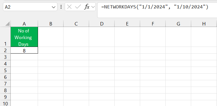 What are the Weekend Days in Excel