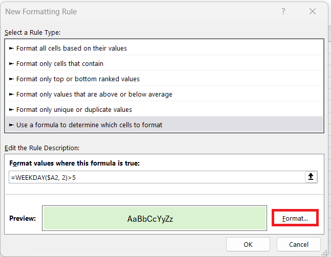 What are the Weekend Days in Excel