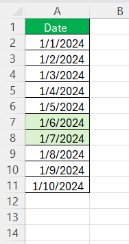 What are the Weekend Days in Excel