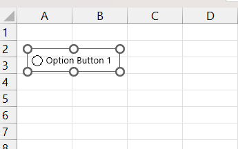 Radio Button in Excel