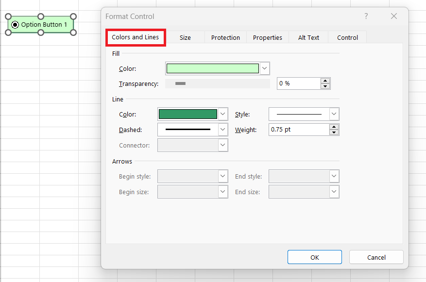 Radio Button in Excel