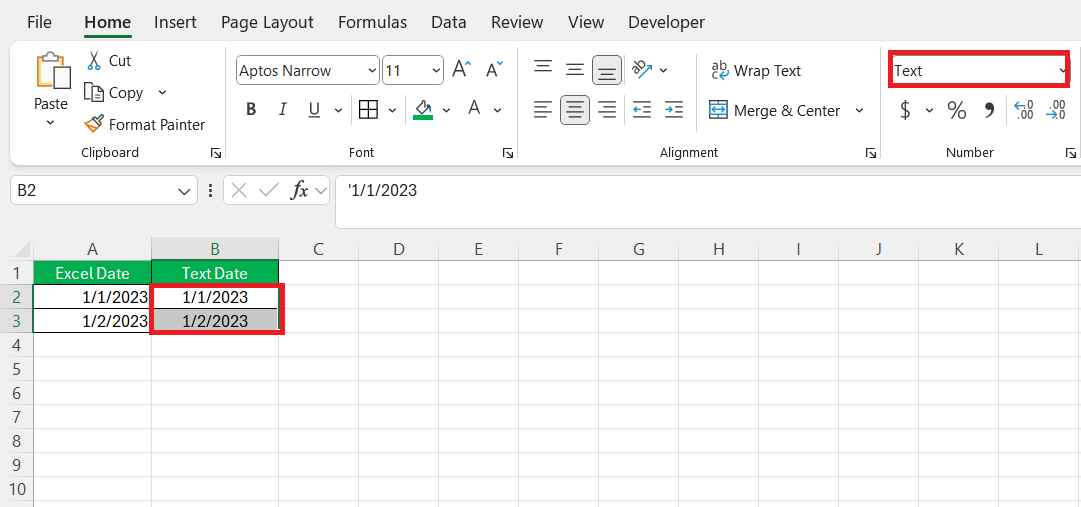 Convert Text to Date in Excel