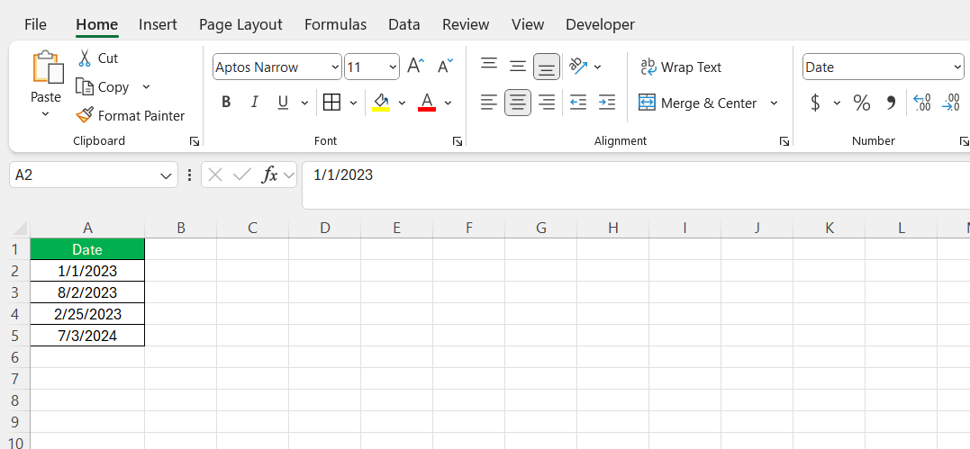 Convert Text to Date in Excel