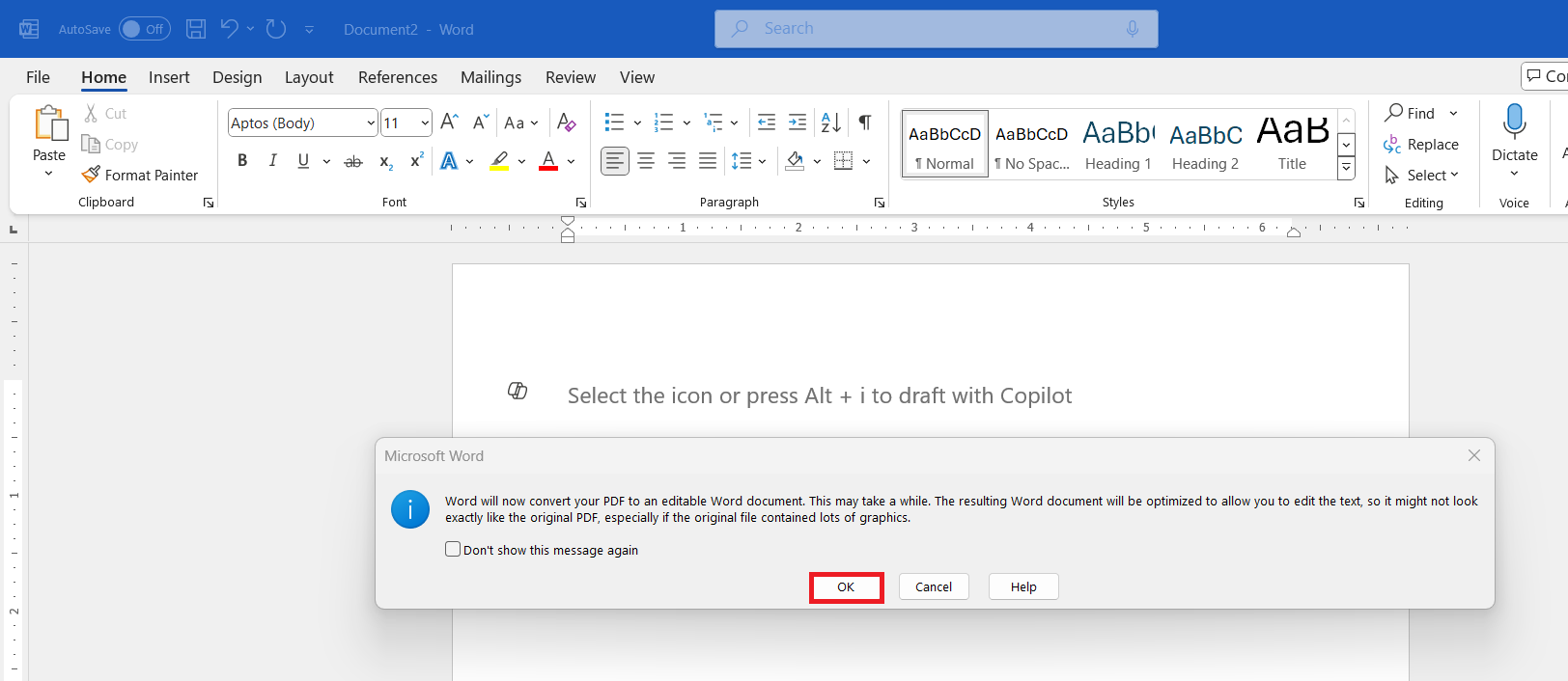 Convert PDF to Word