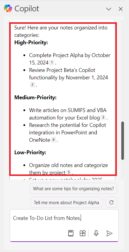 Copilot in OneNote