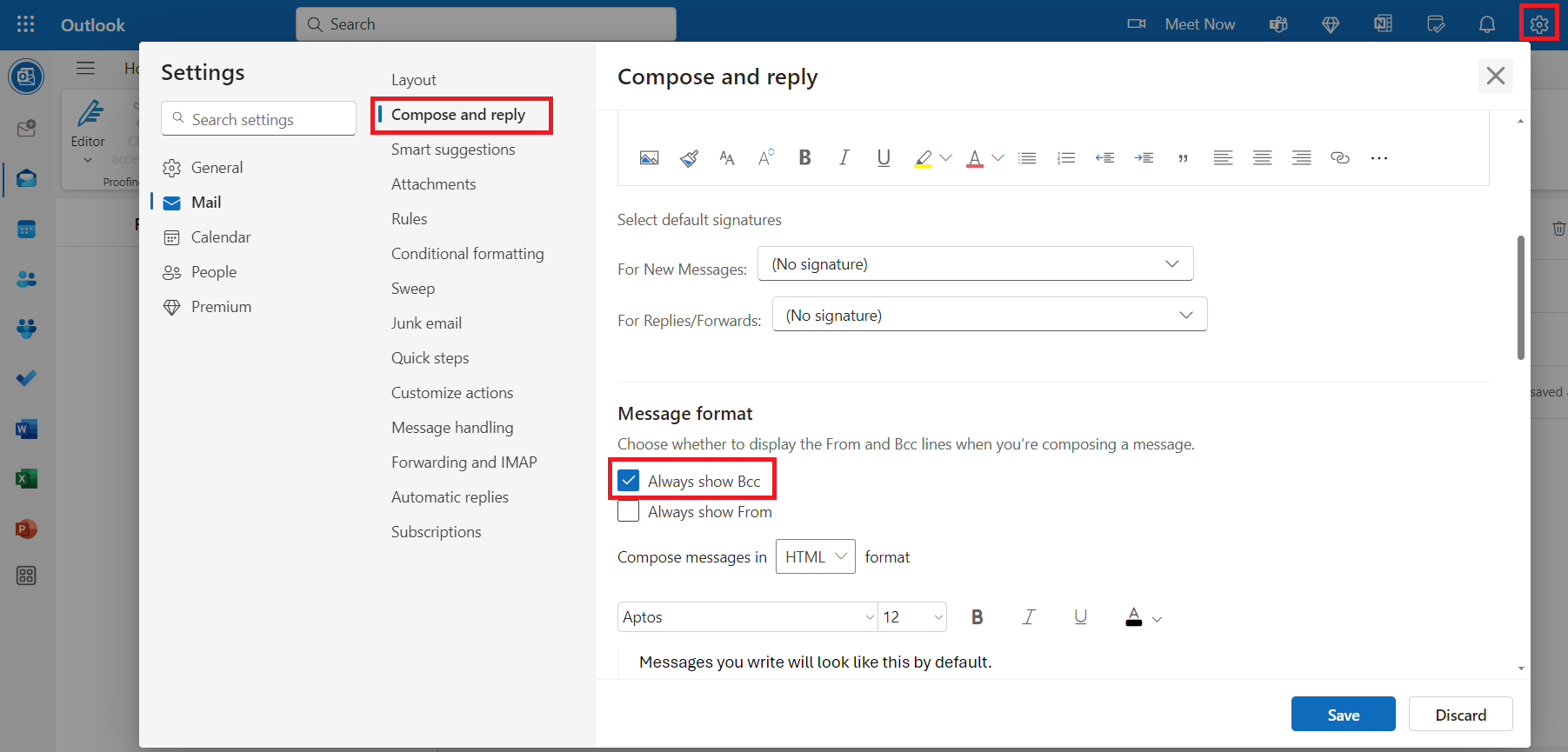 How to BCC in Outlook