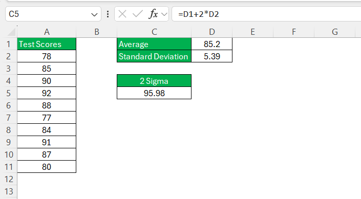 2 Sigma Calculation