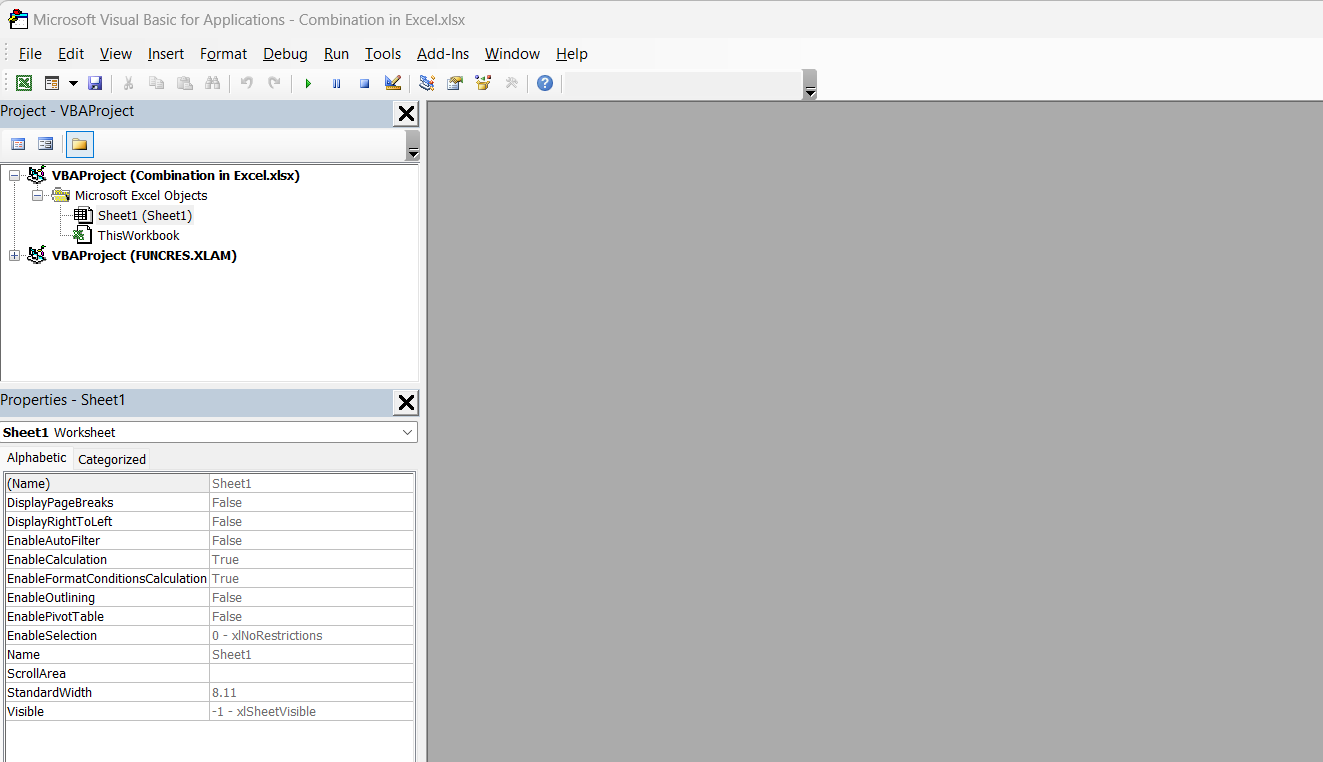 Combinations in Excel