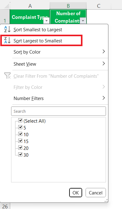 Pareto Chart in Excel