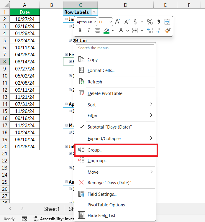 Convert Months to Quarters in Excel