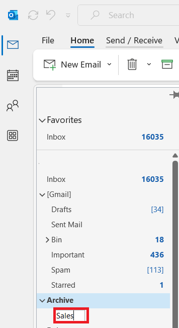 Archive Emails in Outlook