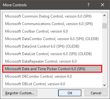 Excel Date Picker