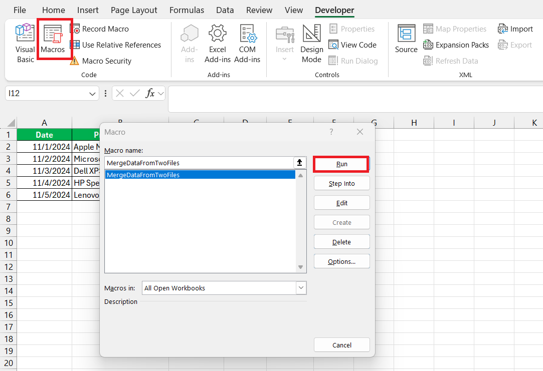 Combine Multiple Excel Files