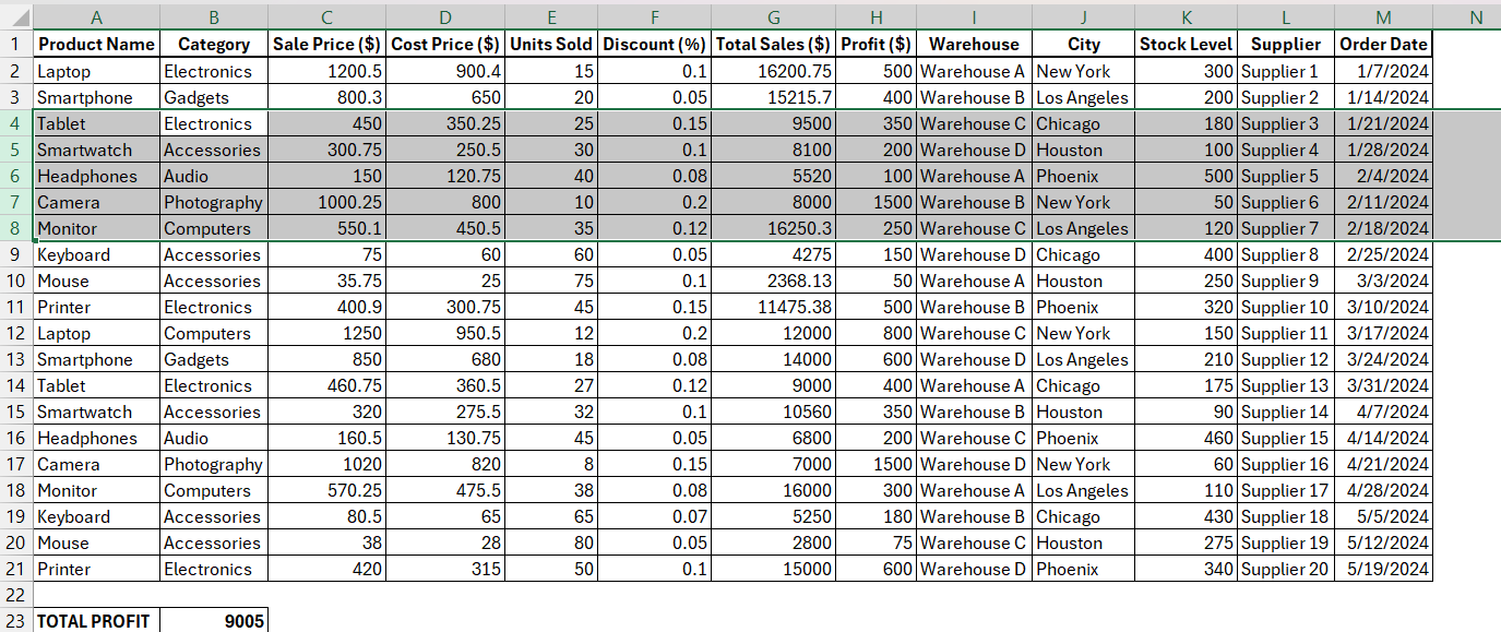 How to Unhide Rows in Excel