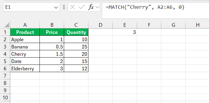 Excel INDEX Function