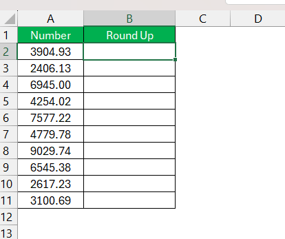 Roundup Function in Excel