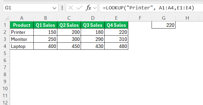 Lookup Function in Excel