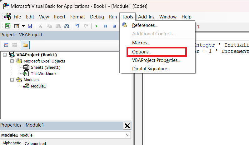 VBA Comment