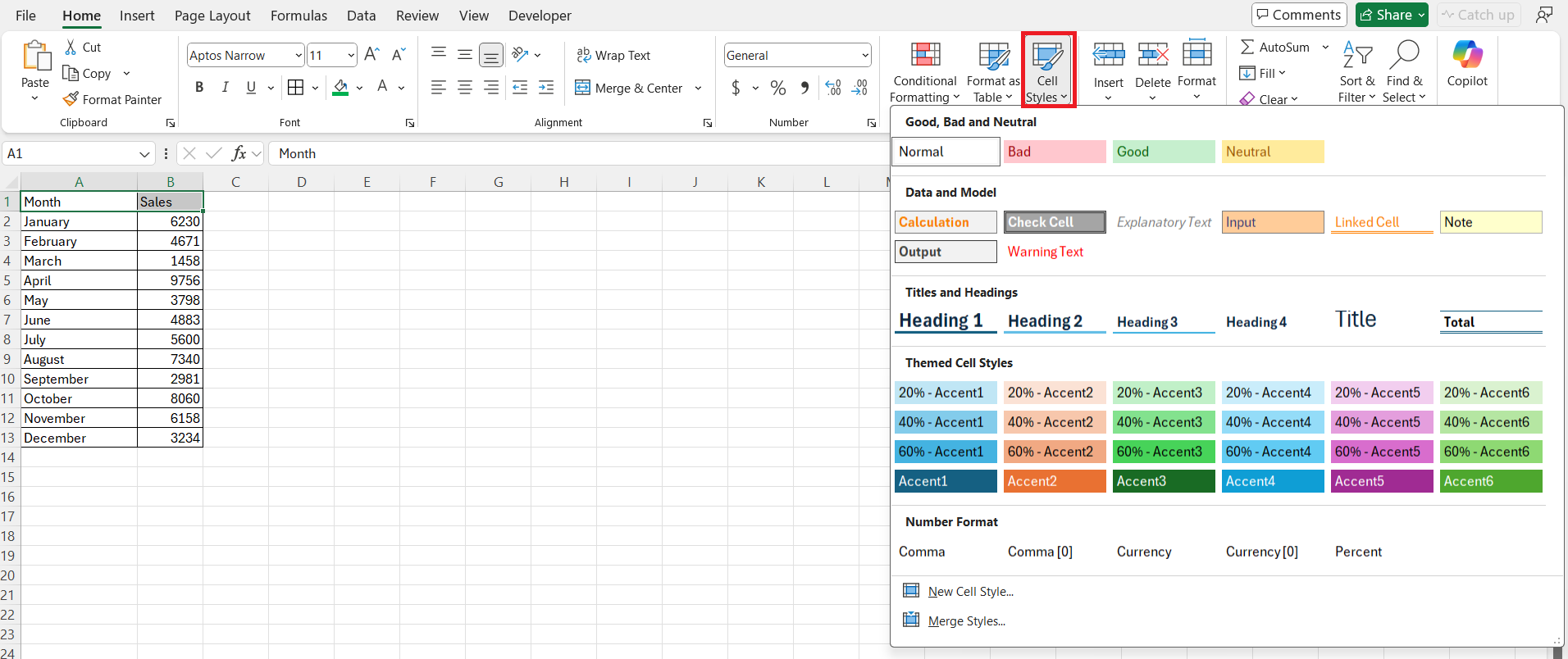 How to Apply Calculation Style in Excel