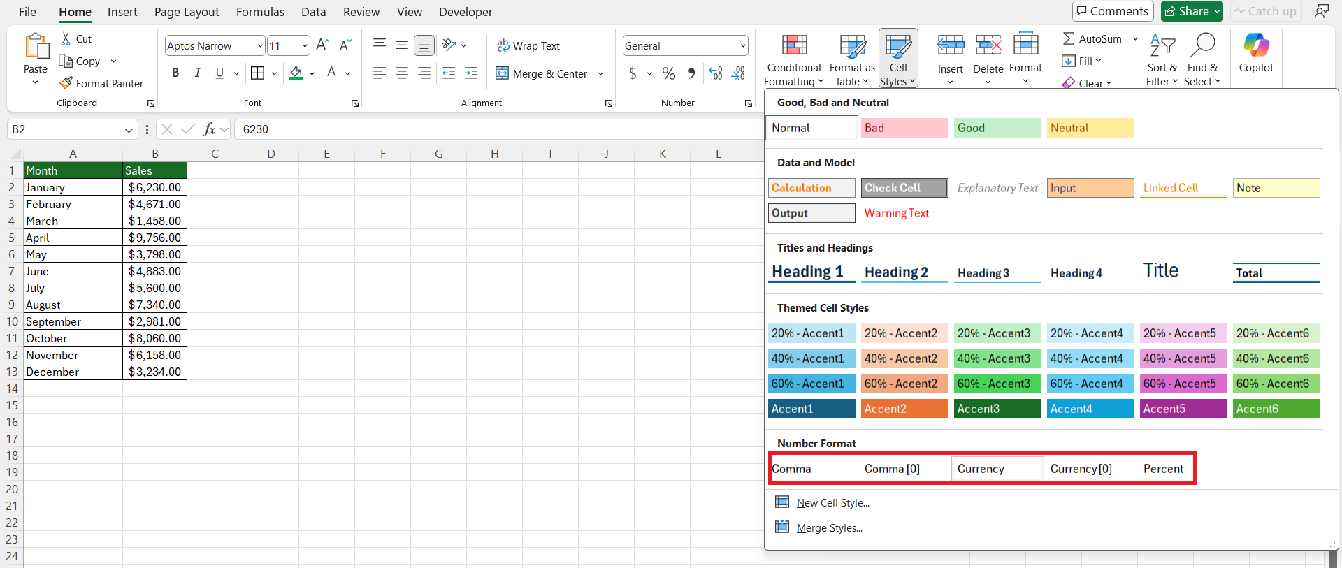 How to Apply Calculation Style in Excel