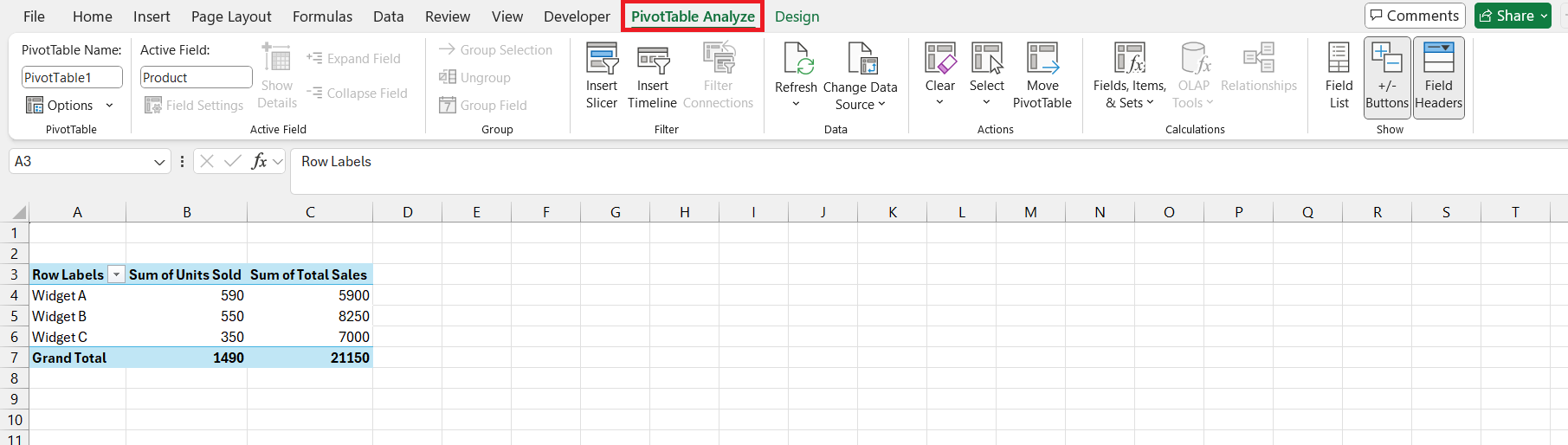 Pivot Table Fields Not Showing