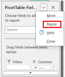 Pivot Table Fields Not Showing