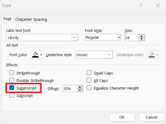 Adding Exponents in PowerPoint