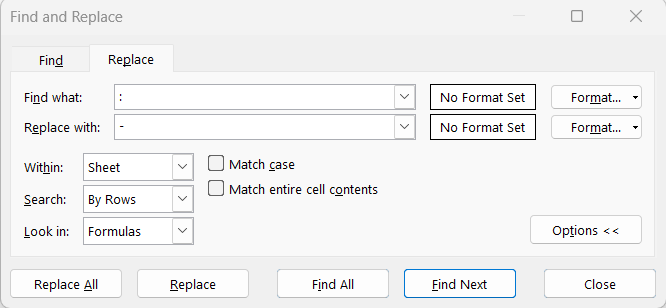 MAC Address Format in Excel