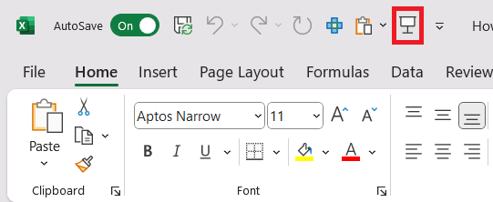 Full screen shortcut in Excel