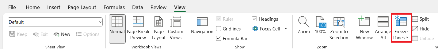 Full screen shortcut in Excel