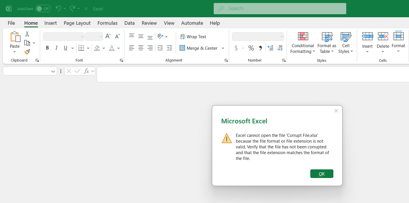 Repair Excel File