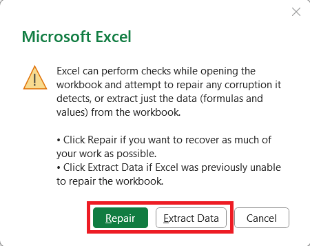 Repair Excel File