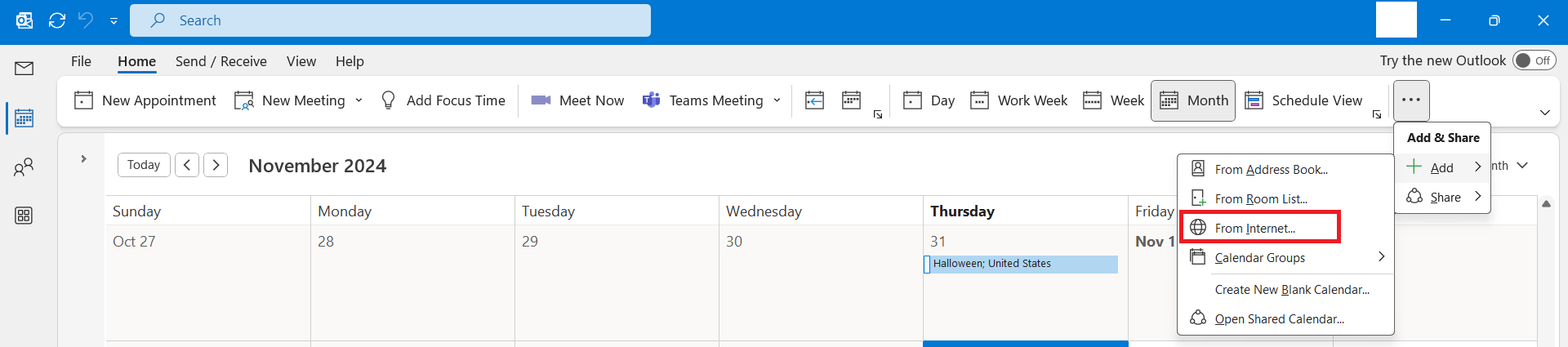 Import Google Calendar to Outlook