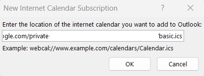 Import Google Calendar to Outlook