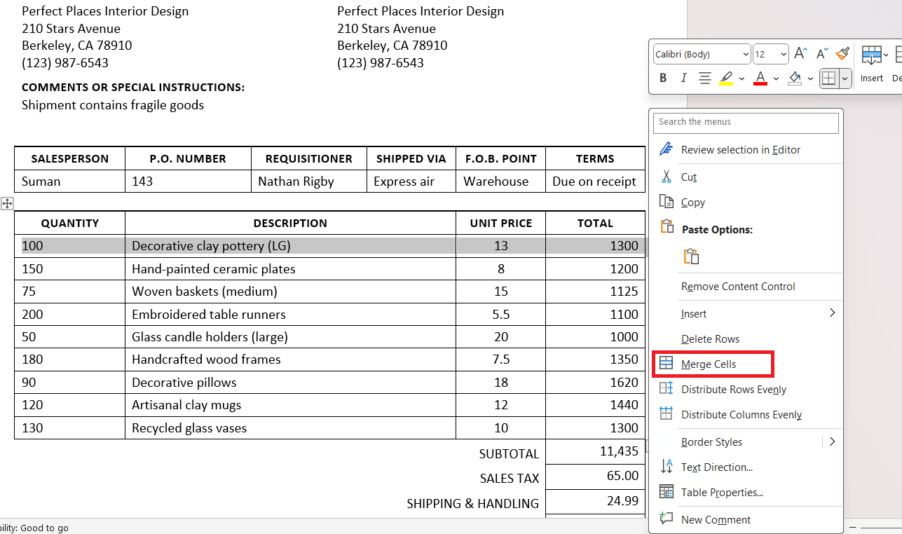 How to Merge Cells in Word