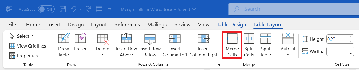 How to Merge Cells in Word