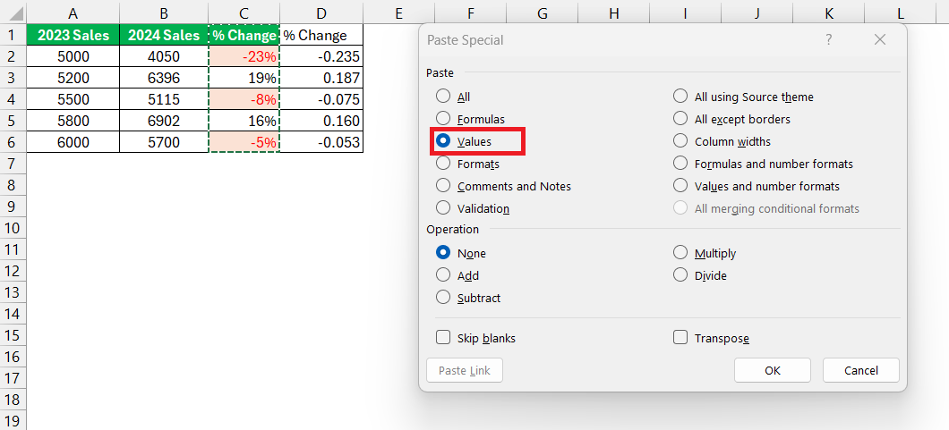 How to Paste Without Formatting in Excel