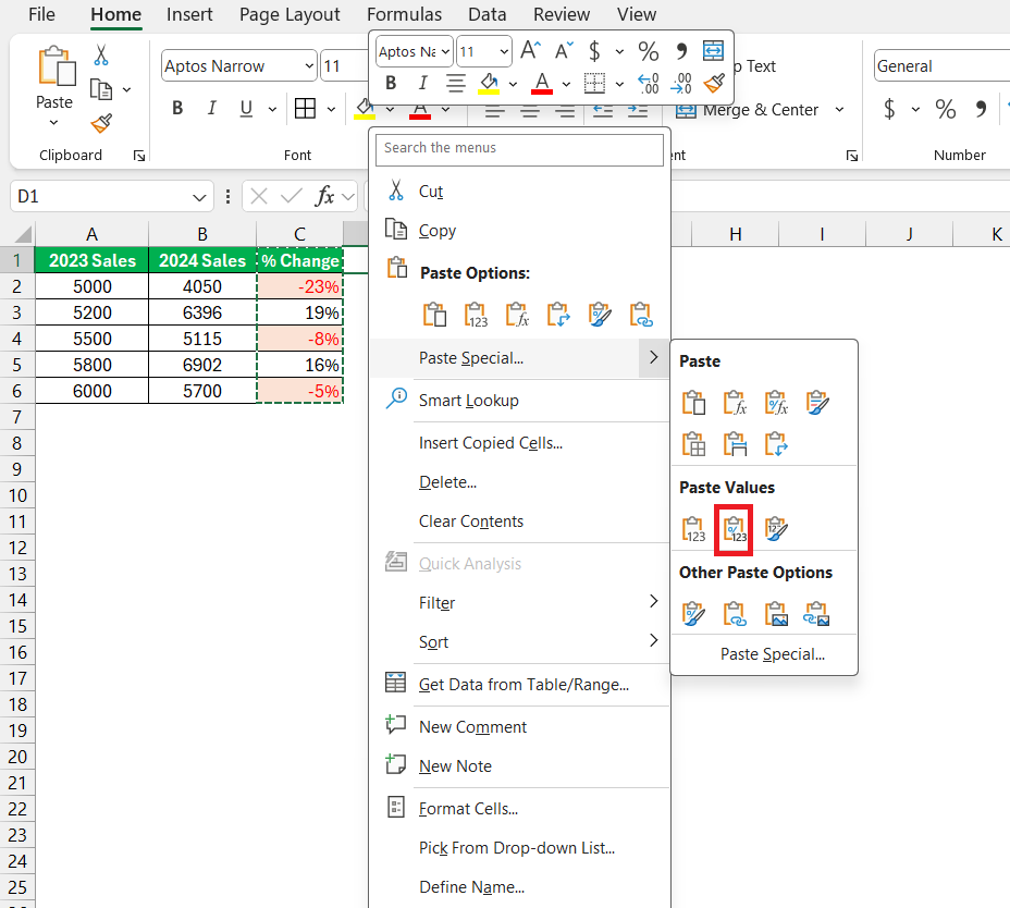 How to Paste Without Formatting in Excel