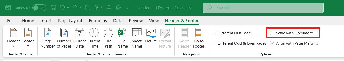 Header and Footer in Excel