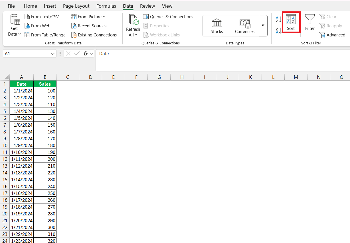 Rolling Average in Excel