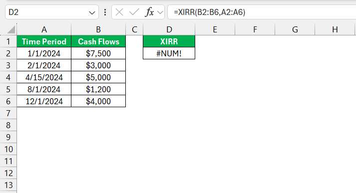 XIRR Formula in Excel