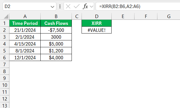 XIRR Formula in Excel