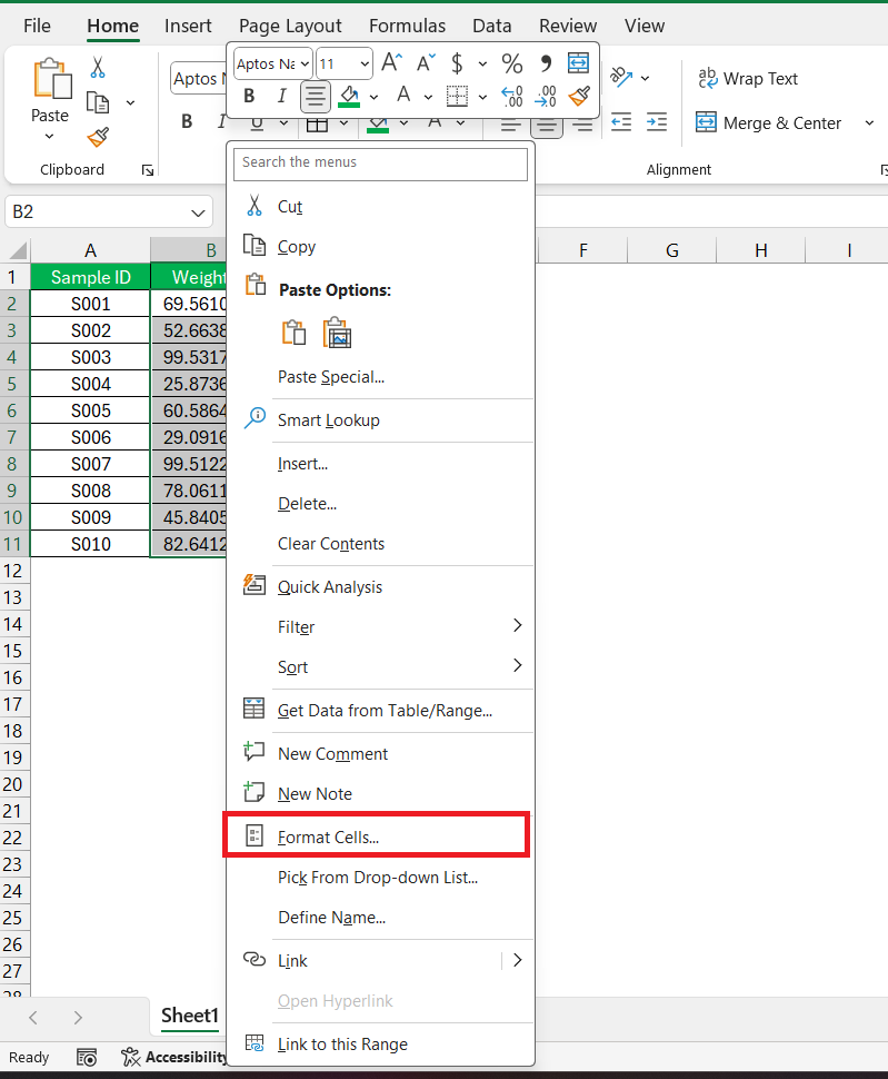 Add Decimals in Excel